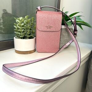 Kate Spade Lola Glitter Phone Crossbody in Pink Glitter